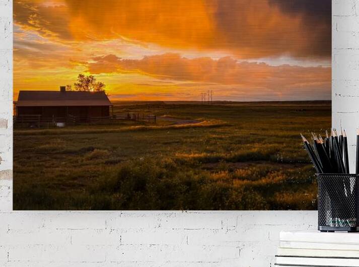 Montanas Fiery Farewell by Dream World Images