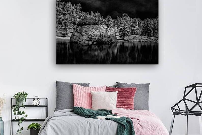 Enigmatic Elegance: Sylvan Lakes Monochrome Marvel by Dream World Images