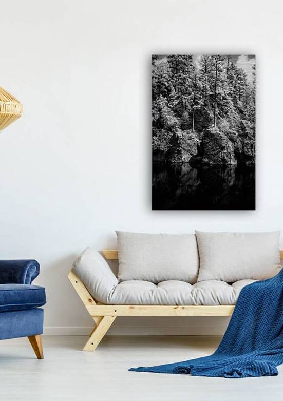 Pond Rock Wall Trees by Dream World Images