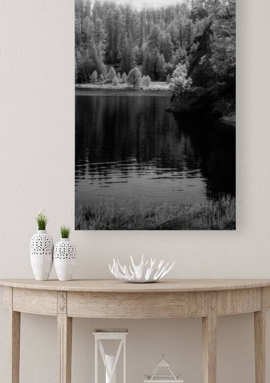 Enchanting Haze: Hazy Pines in Infrared at Sylvan Lake South Dakota by Dream World Images