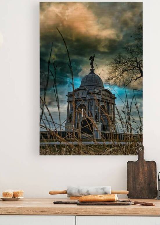 Storms of Remembrance: An Ominous Storm over the Pennsylvania Monument in Gettysburg by Dream World Images