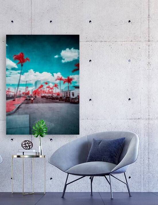 Urban Mirage: Fort Myers Street in Infrared Splendor by Dream World Images