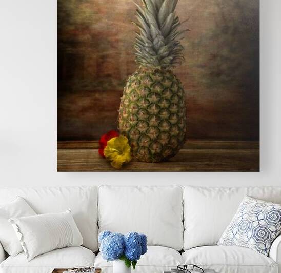Tropical Symphony: Pineapple and Flowers Still Life Fine Art by Dream World Images