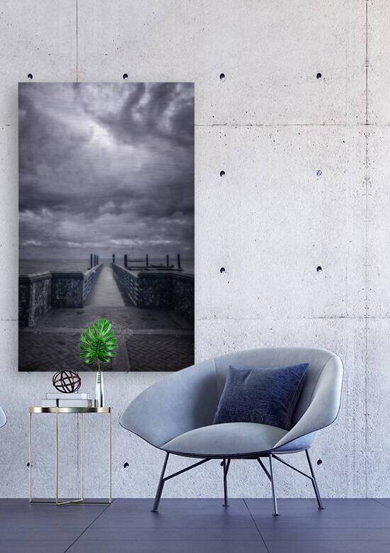 Pier Perspectives: Moody Sky Gazes Over Saint Marys Georgia Riv by Dream World Images