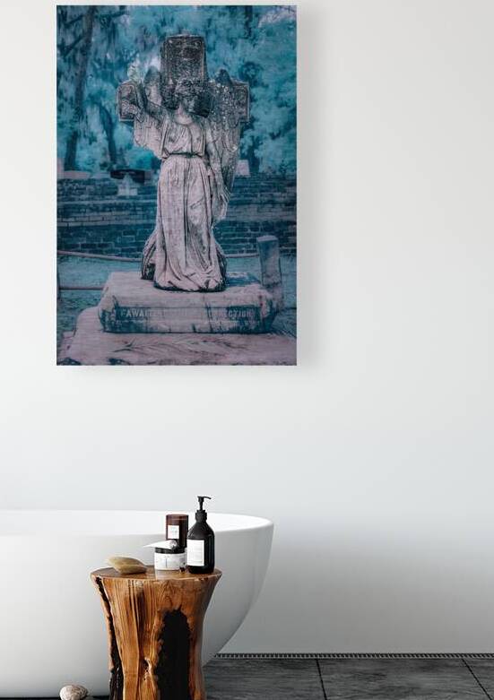 Rainy Day Reflections: Exploring Oak Grove Cemeterys Angel Memorial in Saint Marys Georgia by Dream World Images